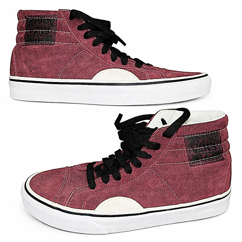 Vans Men’s Sk8-Hi Suede High-Top Sneakers in Burgundy
